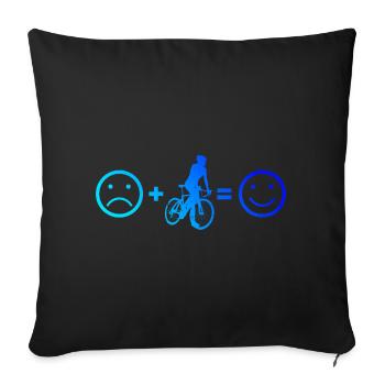 Rennradfahren Herren Rennradfahrer Roadbike - Sofakissenbezug 45 x 45 cm - Schwarz - Vorne