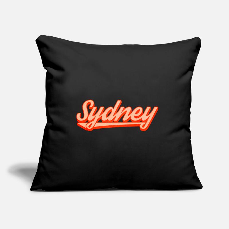 Logo du script rétro de Sydney Housse de coussin décorative 45 x 45 cm