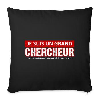 je suis un grand chercheur - Housse de coussin décorative 45 x 45 cm - noir - Devant