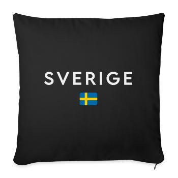 Drapeau de la Suède - Housse de coussin décorative 45 x 45 cm - noir - Devant