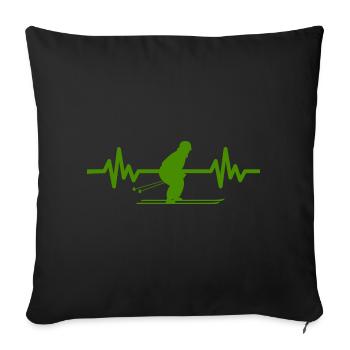 Heartbeat Ski Ski freestyle - Housse de coussin décorative 45 x 45 cm - noir - Devant