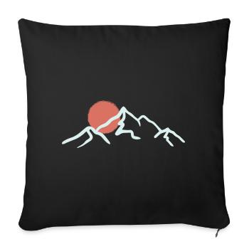 Sunlit Peak Minimal Mountain - Sofa pillowcase 17,3'' x 17,3'' (45 x 45 cm) - black - Front