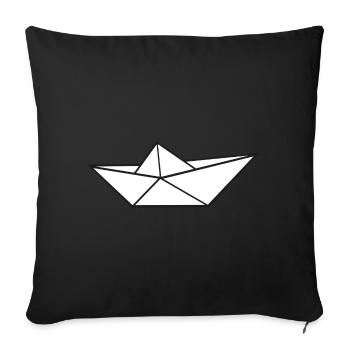 A Ship Paper Boat a Paper Boat Boats - Sofa pillowcase 17,3'' x 17,3'' (45 x 45 cm) - black - Front