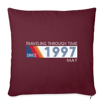 Funny Time Travel Birthday Design May 1997 - Sofa pillowcase 17,3'' x 17,3'' (45 x 45 cm) - burgundy - Front