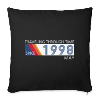 Funny Time Travel Birthday Design May 1998 - Sofa pillowcase 17,3'' x 17,3'' (45 x 45 cm) - black - Front