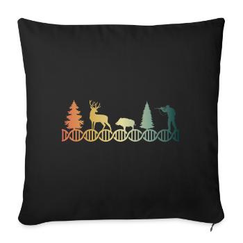Chasseur d’ADN de chasse Chasseuse d’ADN - Housse de coussin décorative 45 x 45 cm - noir - Devant