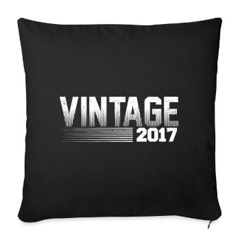 Millésime 2017 Anniversaire Rétro 2017 - Housse de coussin décorative 45 x 45 cm - noir - Devant