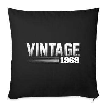 Vintage 1969 Birthday Retro 1969 - Sofa pillowcase 17,3'' x 17,3'' (45 x 45 cm) - black - Front