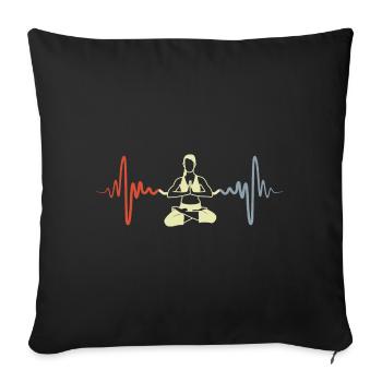 Vintage Yogini Heartbeat - Sofa pillowcase 17,3'' x 17,3'' (45 x 45 cm) - black - Front