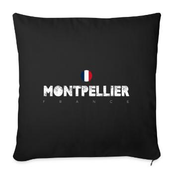 Montpellier France City Wordmark - Sofa pillowcase 17,3'' x 17,3'' (45 x 45 cm) - black - Front