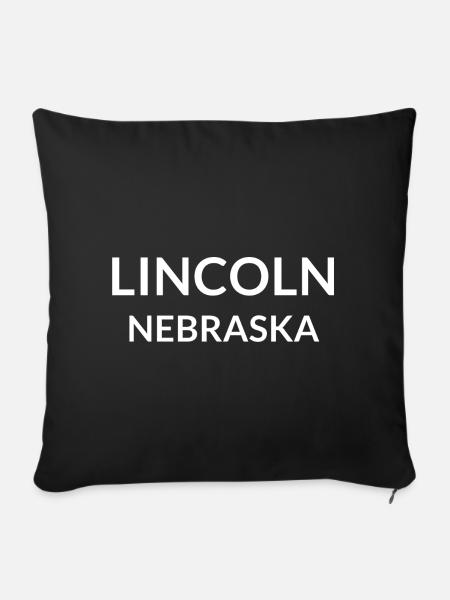 Lincoln Nebraska USA - Sofakissenbezug 45 x 45 cm - Schwarz