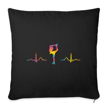 Figure Skating Ice Skating Figure Skating - Sofa pillowcase 17,3'' x 17,3'' (45 x 45 cm) - black - Front