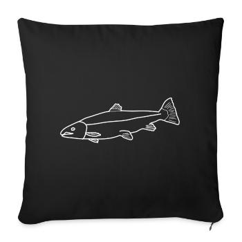 Lachs lineart - Sofakissenbezug 45 x 45 cm - Schwarz - Vorne