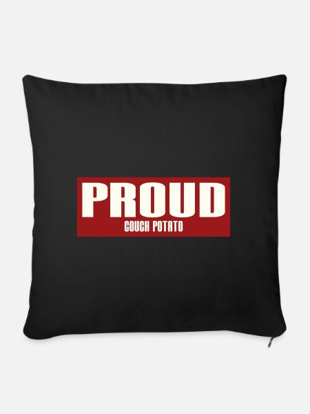 PROUD COUCH POTATO - Sofakissenbezug 45 x 45 cm - Schwarz