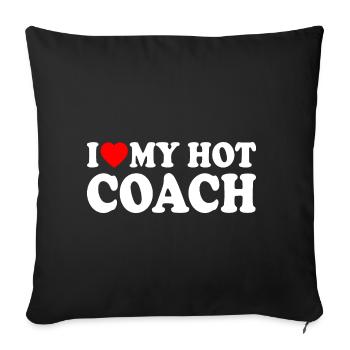 I love my hot coach - Housse de coussin décorative 45 x 45 cm - noir - Devant