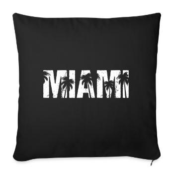 Miami Palm Trees Miami Beach - Sofa pillowcase 17,3'' x 17,3'' (45 x 45 cm) - black - Front