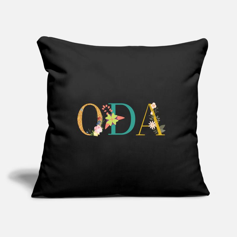 Nom de l’ODA décoré de fleurs Housse de coussin décorative 45 x 45 cm