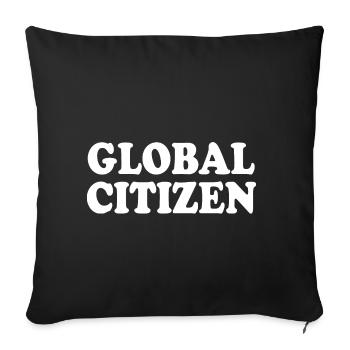 global citizen - Sofa pillowcase 17,3'' x 17,3'' (45 x 45 cm) - black - Front