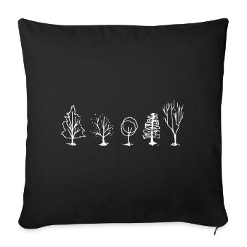 Five Tree Lineart Forest - Sofa pillowcase 17,3'' x 17,3'' (45 x 45 cm) - black - Front