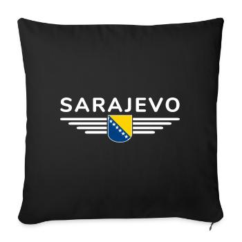 Sarajevo Bosnia Fan T-Shirt - Sofa pillowcase 17,3'' x 17,3'' (45 x 45 cm) - black - Front