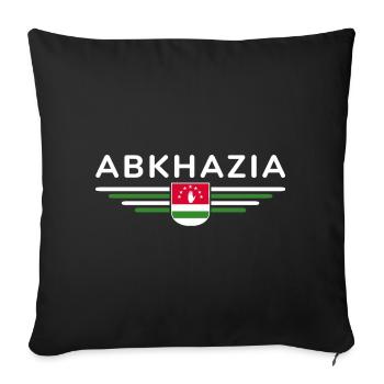 Abkhazia Design – Fierté pour les fans et les voyageurs - Housse de coussin décorative 45 x 45 cm - noir - Devant