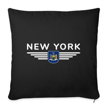 T-shirt de supporter de New York – Parfait pour les fans ! - Housse de coussin décorative 45 x 45 cm - noir - Devant