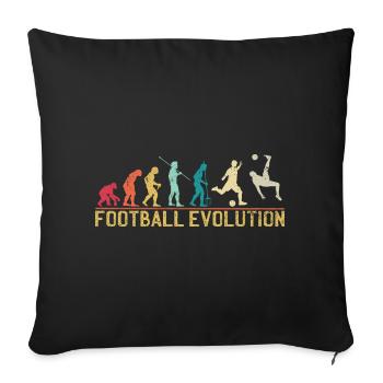Football Evolution Timeline Design - Sofa pillowcase 17,3'' x 17,3'' (45 x 45 cm) - black - Front
