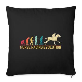 Conception de l'évolution des courses de chevaux - Housse de coussin décorative 45 x 45 cm - noir - Devant