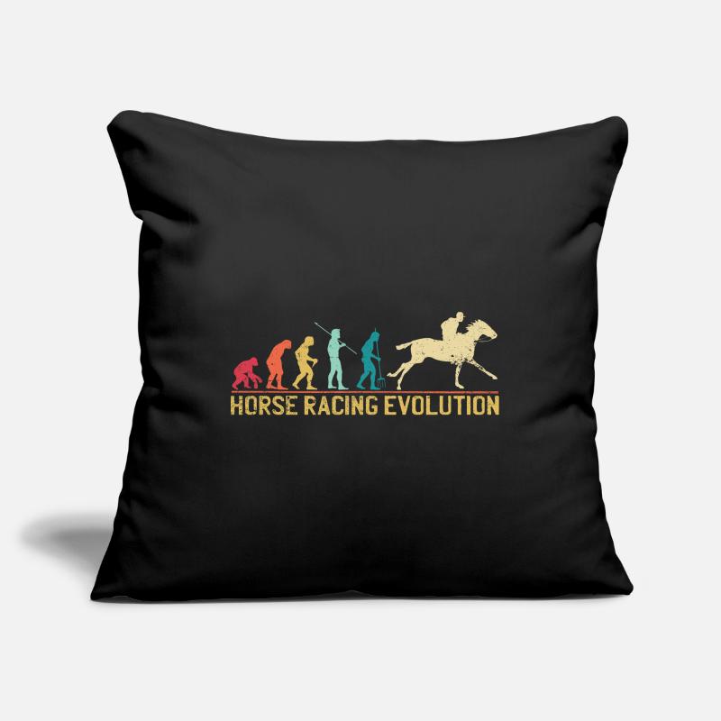Conception de l'évolution des courses de chevaux Housse de coussin décorative 45 x 45 cm