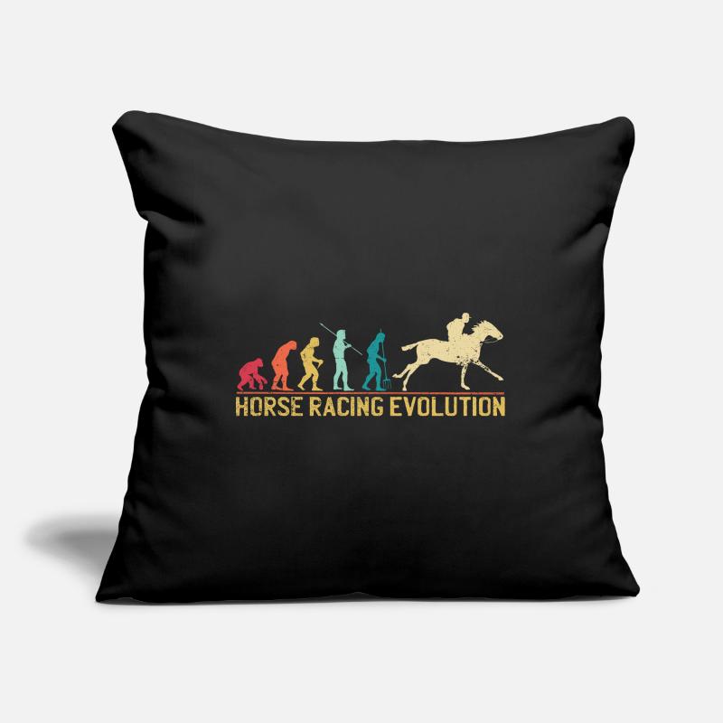Conception de l'évolution des courses de chevaux Housse de coussin décorative 45 x 45 cm