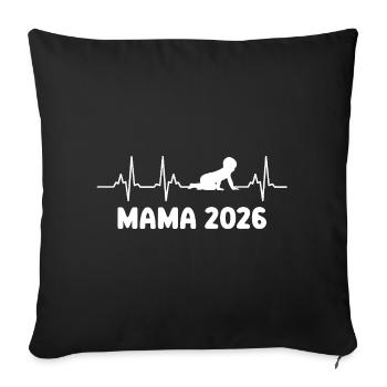 Expectant Mom Mom 2026 Drôle - Housse de coussin décorative 45 x 45 cm - noir - Devant