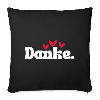 Thank You Heart Typography - Sofa pillowcase 17,3'' x 17,3'' (45 x 45 cm) - black - Front