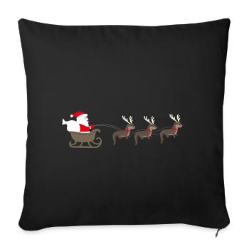 Sea Otter Cartoon Christmas Gift - Sofa pillowcase 17,3'' x 17,3'' (45 x 45 cm) - black - Front