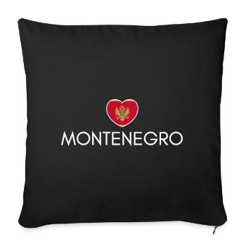 Heart with Montenegro flag, I love Montenegro - Sofa pillowcase 17,3'' x 17,3'' (45 x 45 cm) - black - Front