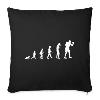 Evolution vom Baby zum Boxer - Sofakissenbezug 45 x 45 cm - Schwarz - Vorne