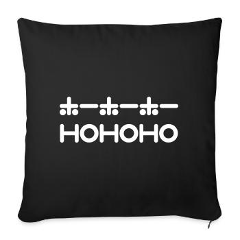 HoHoHo + Japanischer Text – Weiß - Sofakissenbezug 45 x 45 cm - Schwarz - Vorne