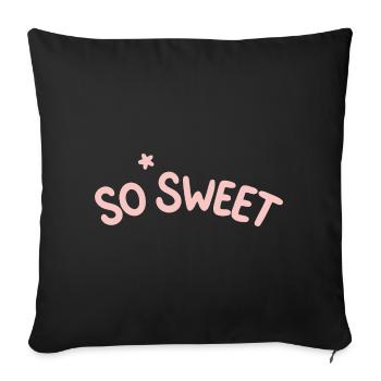 So Sweet en Pastel Typographie - Housse de coussin décorative 45 x 45 cm - noir - Devant