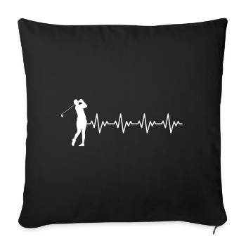 Golf Golfer Golf Shot ECG Heartbeat Heart Rate - Sofa pillowcase 17,3'' x 17,3'' (45 x 45 cm) - black - Front