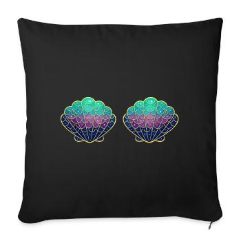 Meerjungfrau Kostüm Damen Karneval Fasching Süß - Sofakissenbezug 45 x 45 cm - Schwarz - Vorne