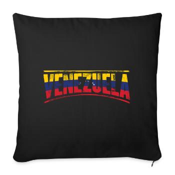 Venezuela in Tricolor Font - Sofa pillowcase 17,3'' x 17,3'' (45 x 45 cm) - black - Front