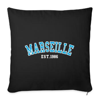 Marseille Fondée en 1986 - Housse de coussin décorative 45 x 45 cm - noir - Devant