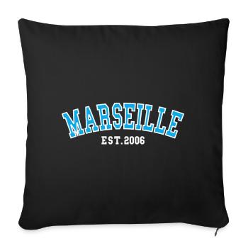 Marseille Fondé en 2006 - Housse de coussin décorative 45 x 45 cm - noir - Devant