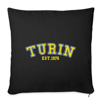 Turin Est. 1976 - Sofa pillowcase 17,3'' x 17,3'' (45 x 45 cm) - black - Front