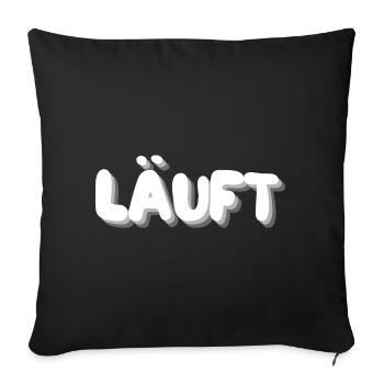 läuft - Sofakissenbezug 45 x 45 cm - Schwarz - Vorne
