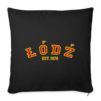Łódź Est. 1976 - Sofa pillowcase 17,3'' x 17,3'' (45 x 45 cm) - black - Front