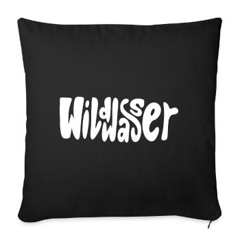 Whitewater lettering - Sofa pillowcase 17,3'' x 17,3'' (45 x 45 cm) - black - Front