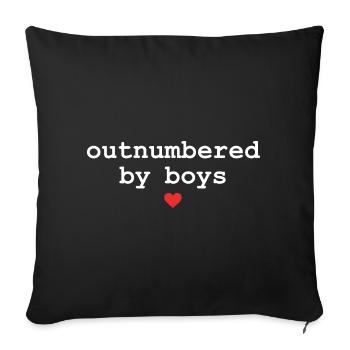 Outnumbered By Boys Mama Funny Mother’s Day - Sofa pillowcase 17,3'' x 17,3'' (45 x 45 cm) - black - Front