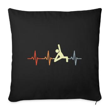 Yoga ECG Heartbeat - Sofa pillowcase 17,3'' x 17,3'' (45 x 45 cm) - black - Front
