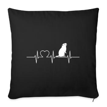 Marmottes Marmotte - Housse de coussin décorative 45 x 45 cm - noir - Devant