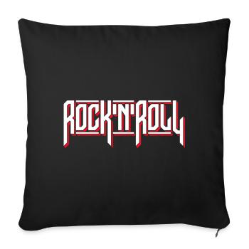 Rock'N'Roll Custom Typography Logo - Sofa pillowcase 17,3'' x 17,3'' (45 x 45 cm) - black - Front